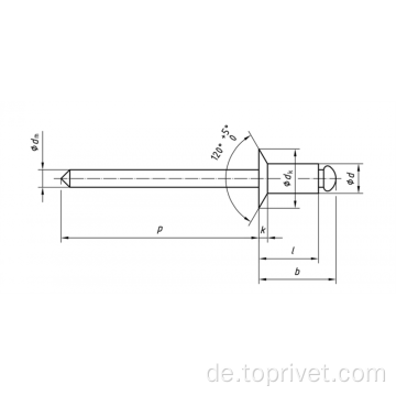 Aluminium/Edelstahl Counterunk Open Typ Blind Nieten